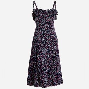 J.Crew Ruffle Stretch Silk Floral Dress size 6